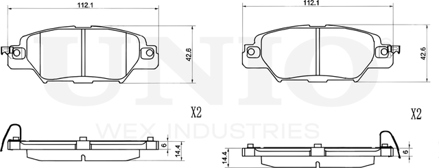 Колодки тормозные дисковые, комплект (Unio). Артикул BRP-20461