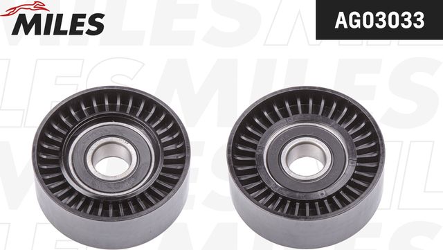 Натяжной ролик (натяжитель) приводного ремня Miles (полимерный материал). Артикул AG03033