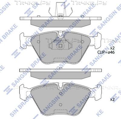 Тормозные колодки Sangsin Hi-Q передние для BMW 3 IV (E46) 1999-2007. Артикул SP2216