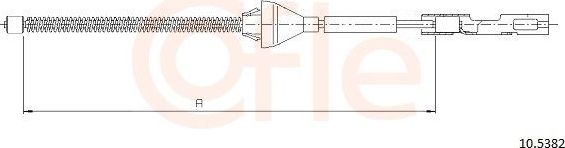 Трос ручника (тросик ручного тормоза) Cofle. Артикул 92.10.5382