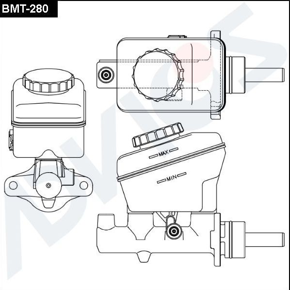 Тормозной цилиндр главный Advics (алюминий) для Toyota Mark II IX (X110) 2002-2004. Артикул BMT-280