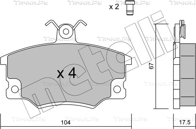 Тормозные колодки Metelli передние для Lancia Prisma 1985-1992. Артикул 22-0030-1