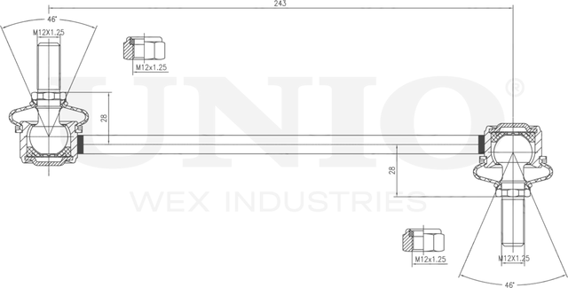 Тяга/стойка стабилизатора (Unio). Артикул SSP-50141