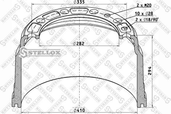 Тормозной барабан Stellox. Артикул 85-00078-SX