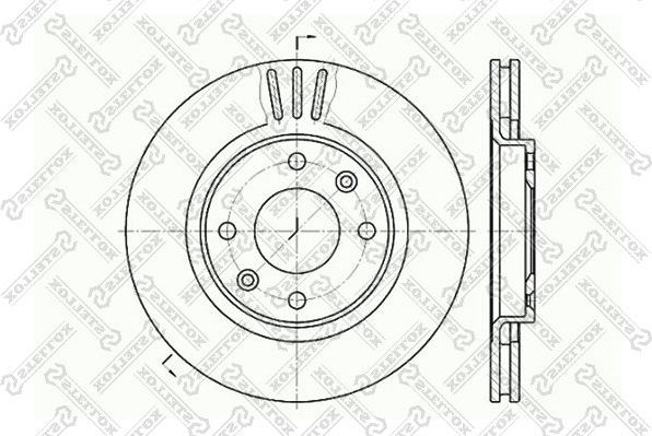 Тормозной диск Stellox передний для Citroen C2 2003-2012. Артикул 6020-1929V-SX
