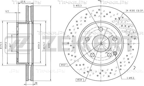 Тормозной диск Zekkert. Артикул BS-5625B