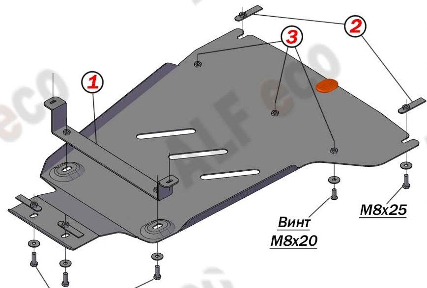Защита алюминиевая Alfeco для КПП Mercedes-Benz CLK-Класс W209 до рестайлинга 2002-2005. Артикул ALF.36.18al