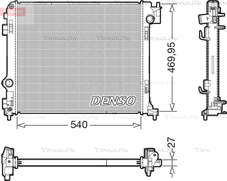 Радиатор охлаждения двигателя Denso. Артикул DRM46065