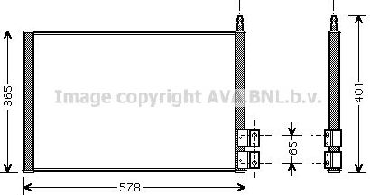 Радиатор кондиционера (конденсатор) AVA (алюминий). Артикул FDA5328