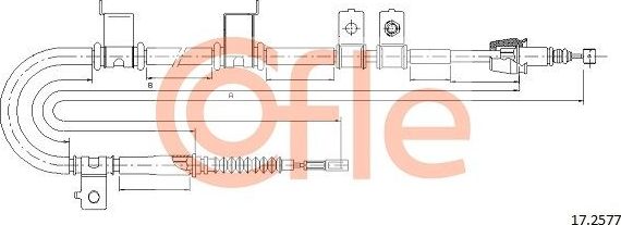 Трос ручника (тросик ручного тормоза) Cofle. Артикул 92.17.2577