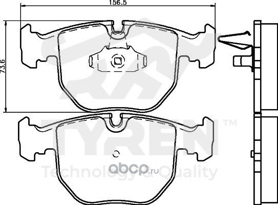 Колодки тормозные дисковые | перед | (Tyren). Артикул TYR1210501