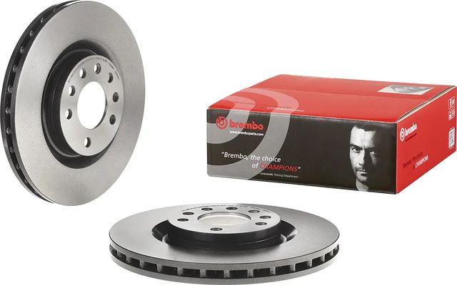 Тормозной диск Brembo PRIME LINE - UV Coated передний для Opel Corsa D 2011-2014. Артикул 09.8004.51