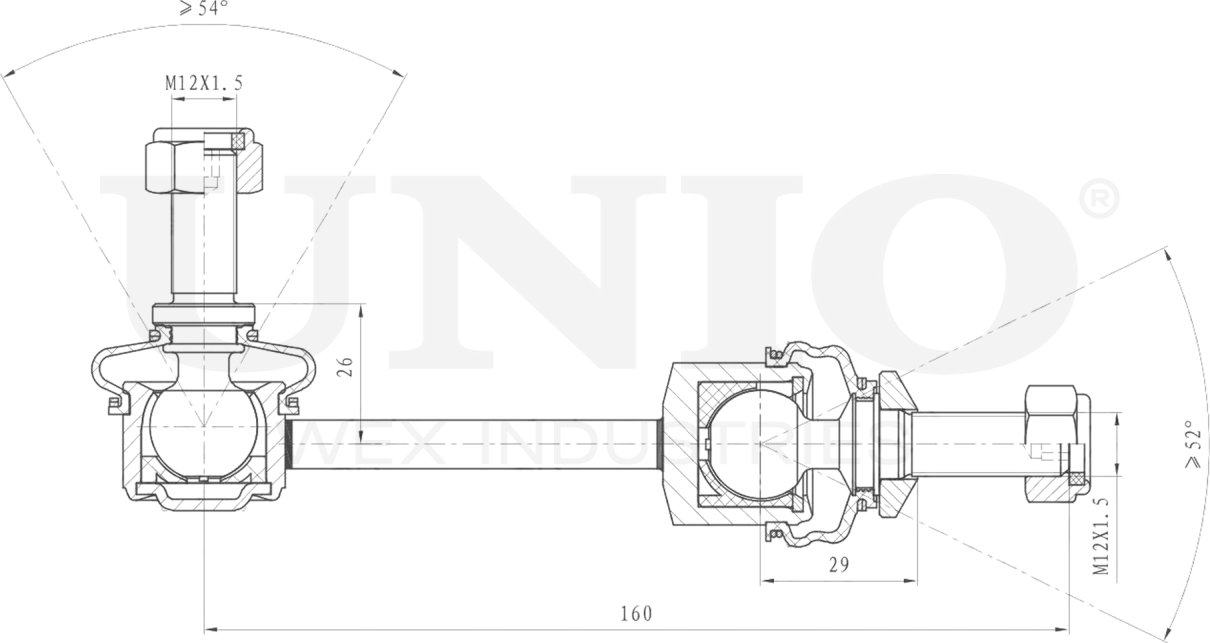 Тяга/стойка стабилизатора (Unio). Артикул SSP-50131