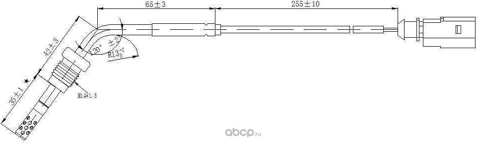 Датчик температуры выхлопных газов AUDI A6/A5/A4/Q5 (2004> - 2012>) VW TOUAREG (2002-2012) Porsche C (Magtechnic). Артикул mag0123og