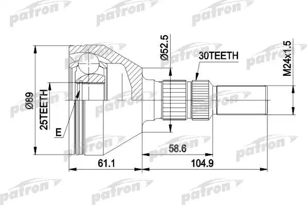 Шрус наружный (граната) Patron для Fiat Croma II 2005-2011. Артикул PCV1420