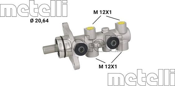 Тормозной цилиндр главный Metelli (алюминий) для Kia Picanto I 2004-2011. Артикул 05-1226