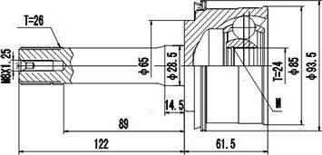 Шрус наружный (граната) Dynamatrix. Артикул DCV827002