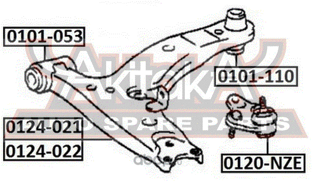 Сайлентблок переднего рычага подвески Asva. Артикул 0101-110