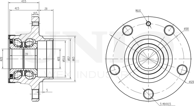 Ступица колеса с интегрированным подшипником (Unio). Артикул HUB-20033