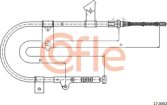 Трос ручника (тросик ручного тормоза) Cofle. Артикул 17.0002
