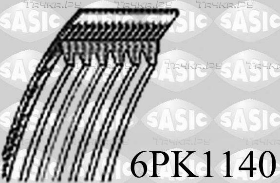 Приводной ремень поликлиновой Sasic для Fiat Coupe 1996-2000. Артикул 6PK1140