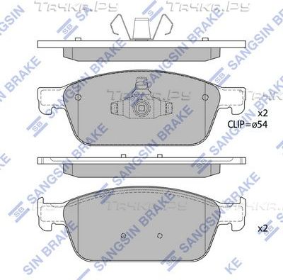 Тормозные колодки Sangsin Hi-Q передние для Ford Kuga II 2013-2019. Артикул SP1886