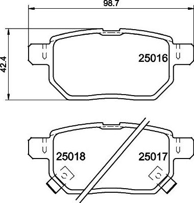 Тормозные колодки Nisshinbo задние для Great Wall Hover M4 2012-2017. Артикул NP1071