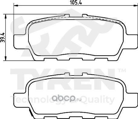 Колодки тормозные (Tyren). Артикул TYR1220681