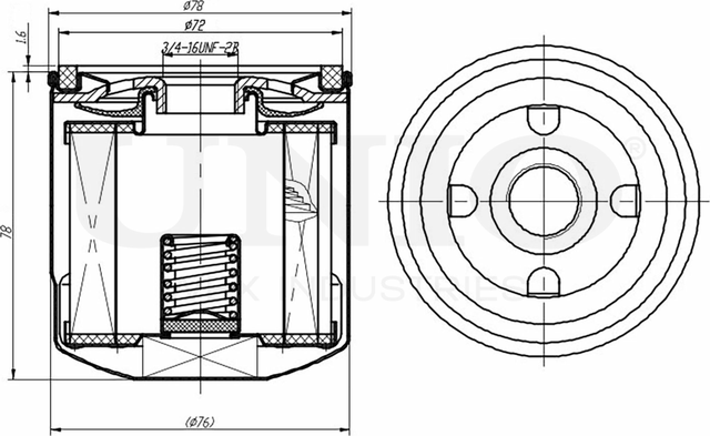 Фильтр масляный (Unio). Артикул FLT-20088