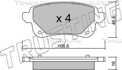 Тормозные колодки Trusting задние для Renault Grand Scenic IV 2016-2026. Артикул 1112.0
