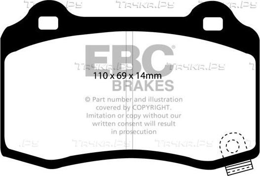 Тормозные колодки EBC Brakes задние для Chrysler 300C I 2005-2012. Артикул DP41788R
