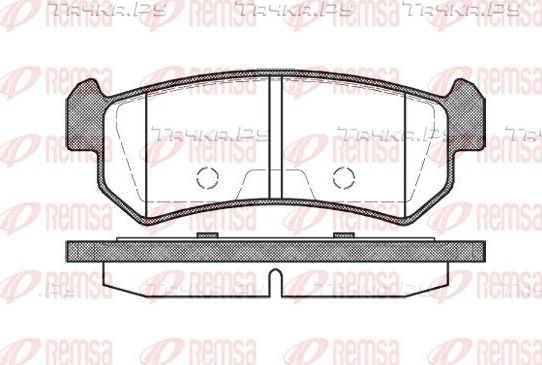 Тормозные колодки Remsa задние для Chevrolet Rezzo 2005-2008. Артикул 1048.00