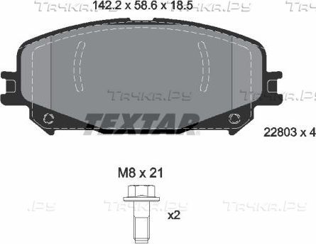 Тормозные колодки Textar Q+ для Renault Grand Scenic IV 2016-2026. Артикул 2280301