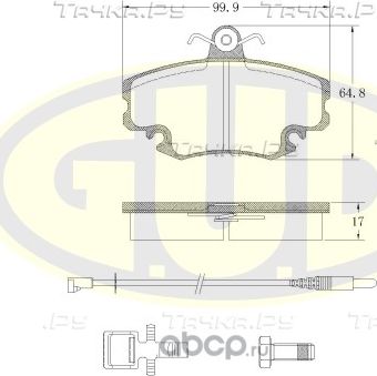 Тормозные колодки G.U.D. передние для Renault Logan II 2007-2026. Артикул GBP014120