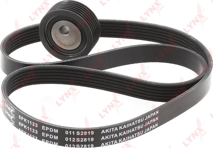 Приводной ремень поликлиновой с роликами (комплект) LYNXauto. Артикул PK-5037