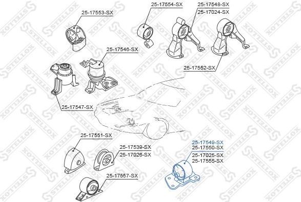Подушка (опора) двигателя Stellox. Артикул 25-17549-SX
