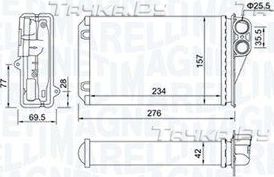 Радиатор отопителя (печки) Magneti Marelli. Артикул 350218461000