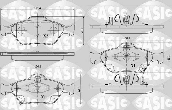 Тормозные колодки Sasic. Артикул 6216015