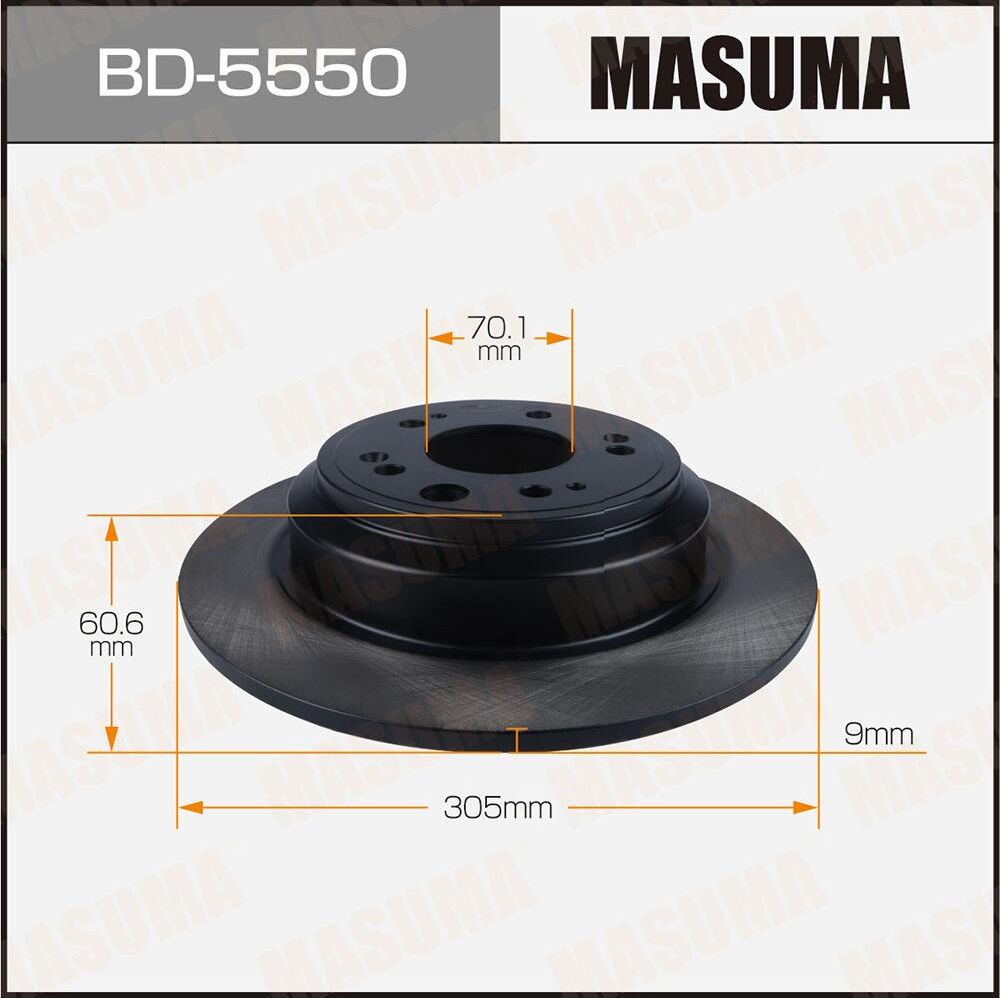 Диск тормозной MASUMA BD-5550 (1 2) rear HONDA ACCORD TOURER 08 Masuma. Артикул BD5550