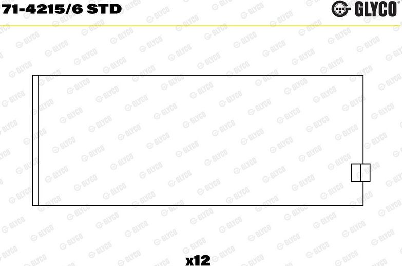 Вкладыши шатунные Glyco. Артикул 71-4215/6 STD