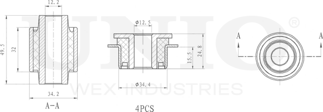 Сайлентблоки, комплект (Unio). Артикул RMP-20200