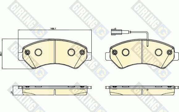 Тормозные колодки Girling передние для Fiat Ducato III 2006-2026. Артикул 6120695
