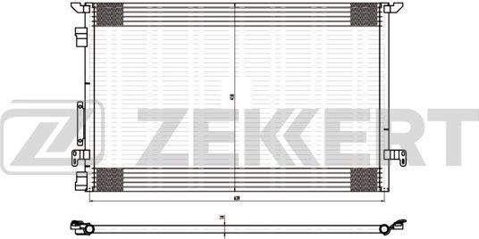 Радиатор кондиционера (конденсатор) Zekkert для Saab 9-3 II 2004-2015. Артикул MK-3041