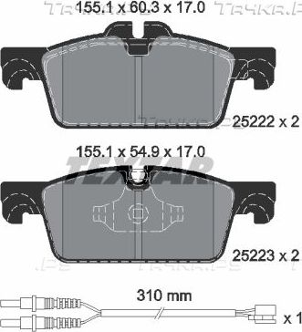 Тормозные колодки Textar Q+ передние для Peugeot 508 I 2010-2018. Артикул 2522201