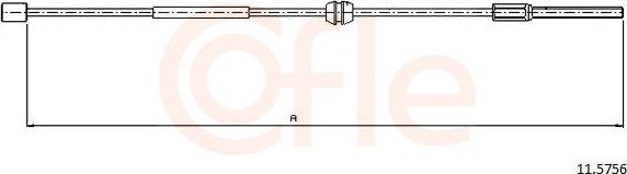 Трос ручника (тросик ручного тормоза) Cofle. Артикул 92.11.5756