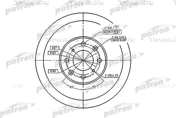 Тормозной диск Patron передний для Honda Civic VI 1994-2001. Артикул PBD1436