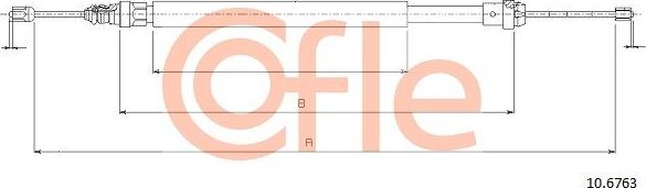 Трос ручника (тросик ручного тормоза) Cofle. Артикул 92.10.6763