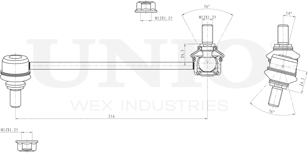 Тяга/стойка стабилизатора (Unio). Артикул SSP-50082