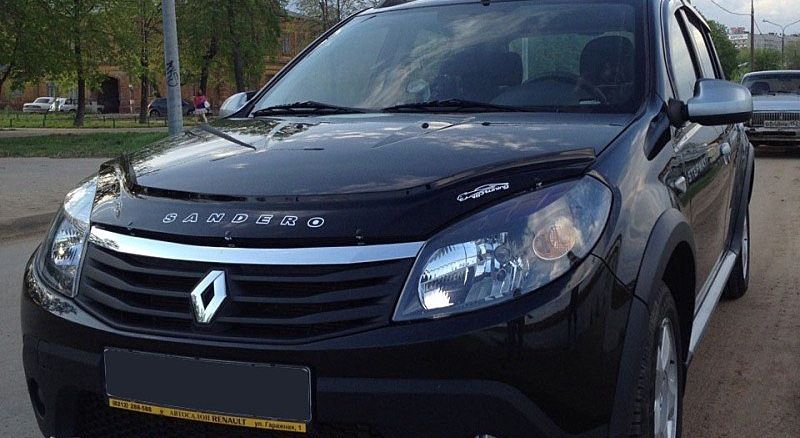 Дефлектор Vip-Tuning для капота Renault Sandero Stepway I 2009-2014. Артикул RL09