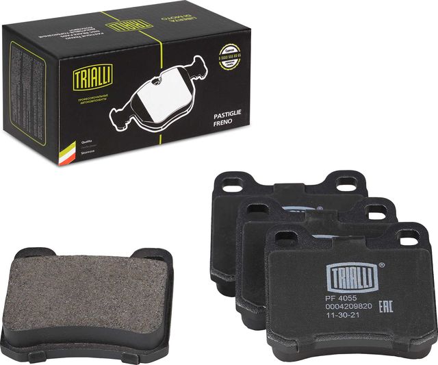 Тормозные колодки Trialli (Low-Metallic) задние для Mercedes-Benz W124, A124 1984-1993. Артикул PF 4055